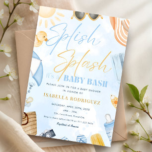 Invitation Fête à la piscine pour la baby shower - Splash Spl