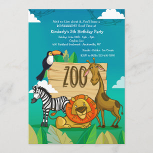 Invitation Fête à l'invitation du zoo