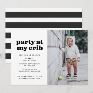 Invitation Fête à My Crib 1er anniversaire