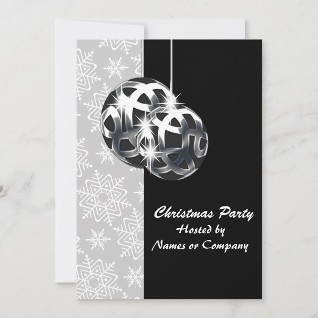 Invitation Fête à thème Black white silver (Devant)