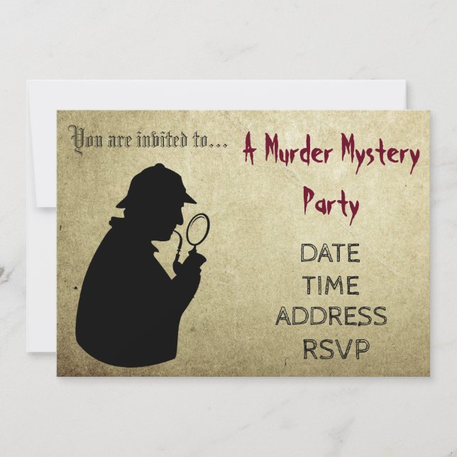 Invitation Fête à thème de l'inspecteur Mystery (Devant)