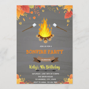 Invitation Fête à thème du camp d'automne