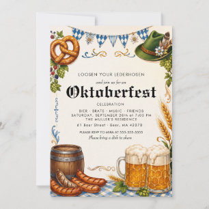 Invitation Fête allemande d'Octoberfest Bière Bavaroise