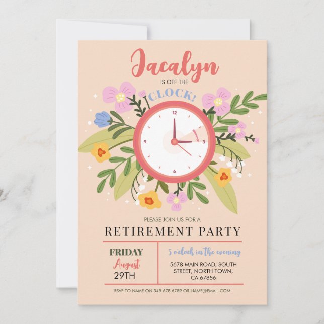 Invitation Fête amusante et florale de retraite des femmes ho (Devant)