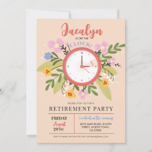 Invitation Fête amusante et florale de retraite des femmes ho