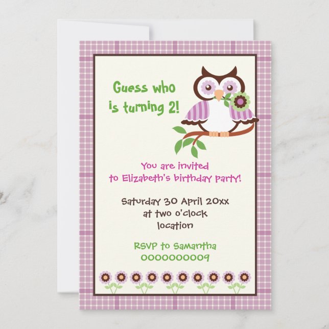 Invitation Fête anniversaire de enfant de choux du printemps (Devant)