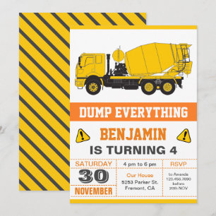 Invitation Fête Anniversaire de enfant de la construction du 
