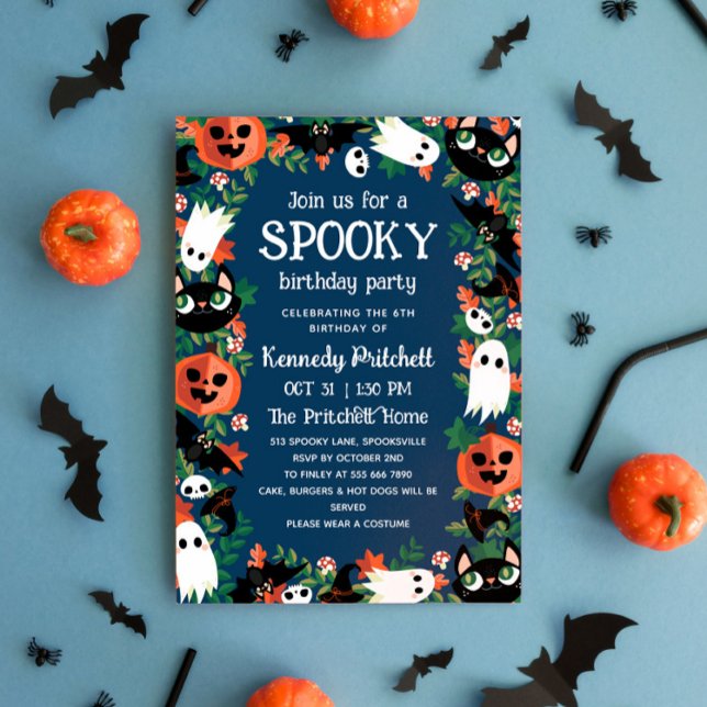 Invitation Fête Anniversaire de enfant d'Halloween Éffrayante (Créateur téléchargé)