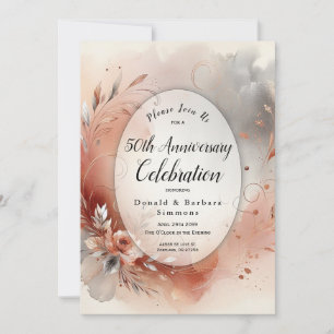 Invitation Fête Anniversaire des perles d'argent des pétales