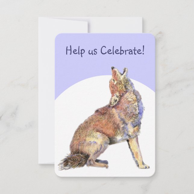 Invitation Fête Anniversaire Fête Howling Coyotes Fun (Devant)