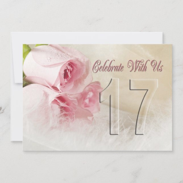 Invitation fête anniversaire pour 17 ans (Devant)
