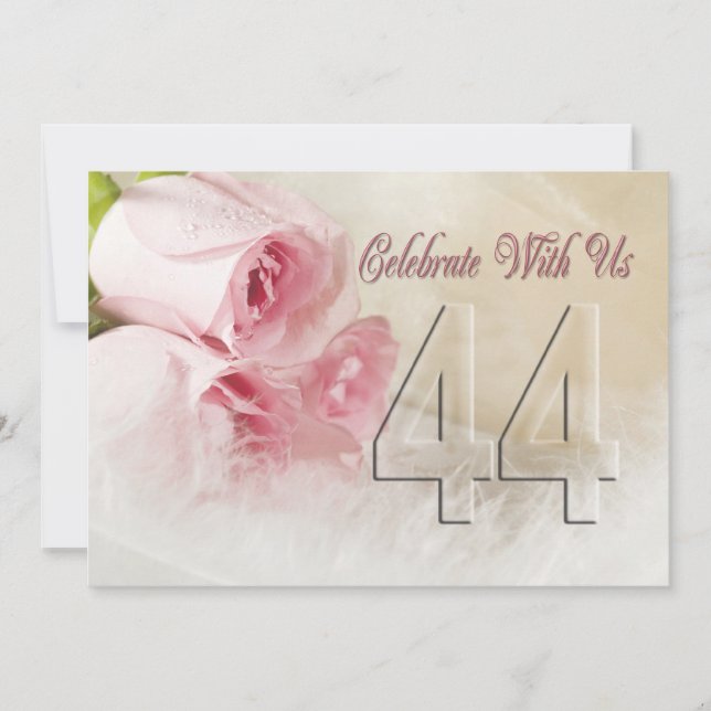 Invitation fête anniversaire pour 44 ans (Devant)