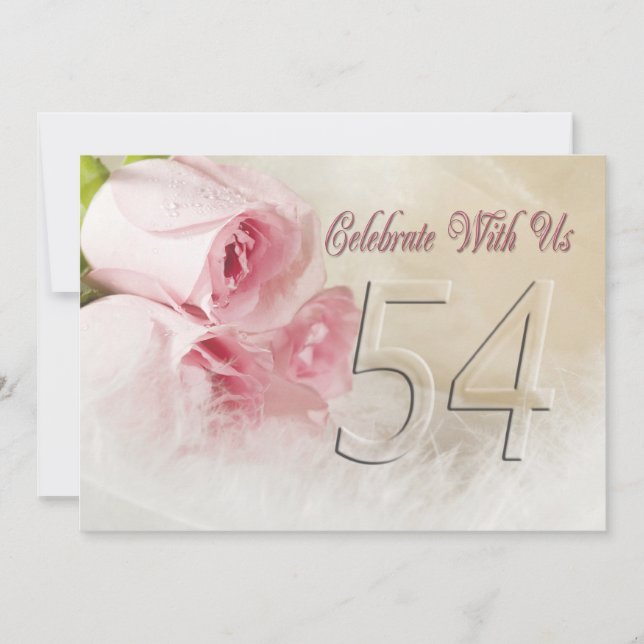 Invitation fête anniversaire pour 54 ans (Devant)