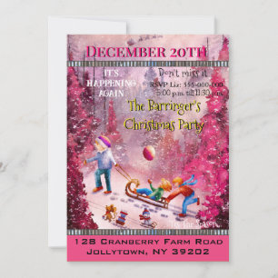 Invitation Fête annuelle de Noël Funtime en traîneau