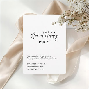 Invitation Fête annuelle élégante et minimaliste de vacances