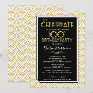 Invitation Fête Art déco Gatsby Roaring 1920