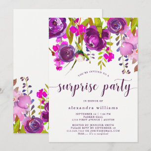 Invitation Fête assez pourpre des fleurs  