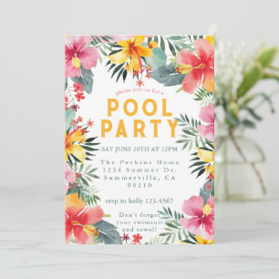 Invitation Fête au bord de la piscine BBQ d'été