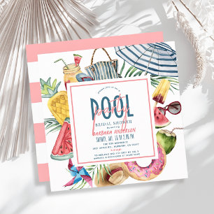 Invitation Fête au bord de la piscine Équipement de plage tro