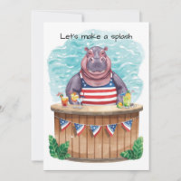 Fête au bord de la piscine le 4 juillet avec Hippo