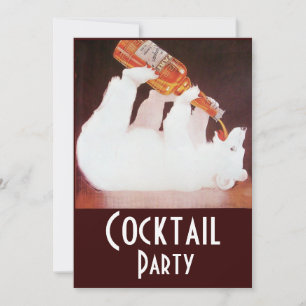 Invitation FÊTE AU THÈME OURS POLAIRE ,blanc marron rouge