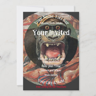 Invitation Fête au Tiki Bar Boissons au Rhum
