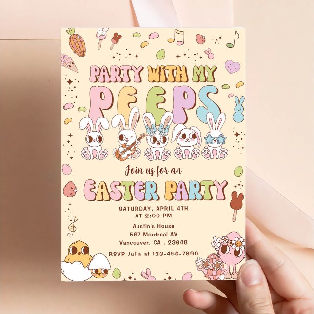 Invitation Fête avec mes potes Fête de Pâques (Créateur téléchargé)