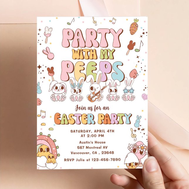 Invitation Fête avec My Peeps Fête de Pâques (Créateur téléchargé)