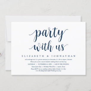 Invitation Fête Avec Nous, Dîner Mariage Elopement Dansant En