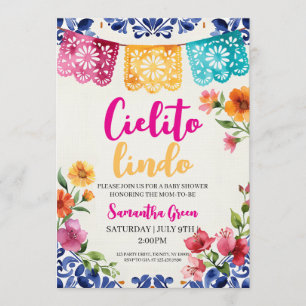 Invitation Fête Baby Shower aquarelle Cielito Lindo