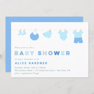 Invitation Fête Baby shower de vêtements pour bébé