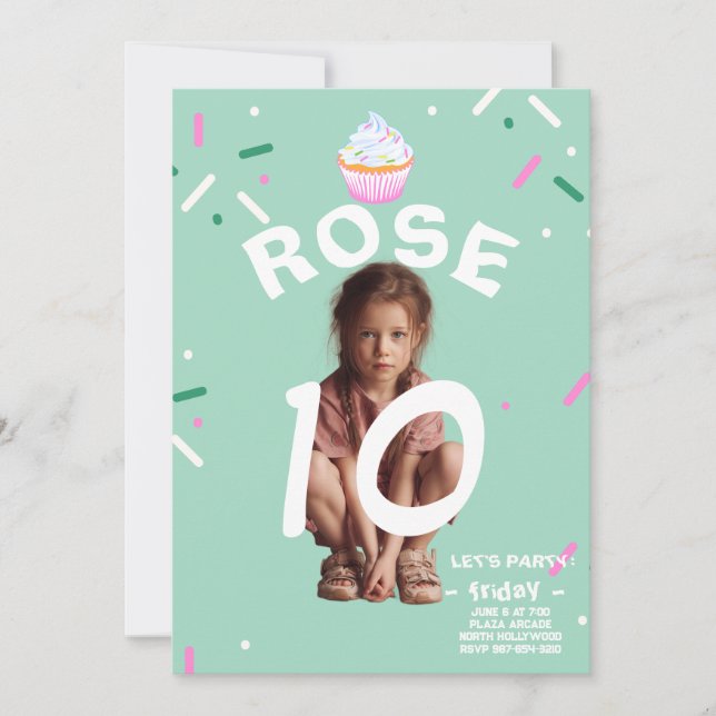 Invitation Fête Bash à deux chiffres (Devant)