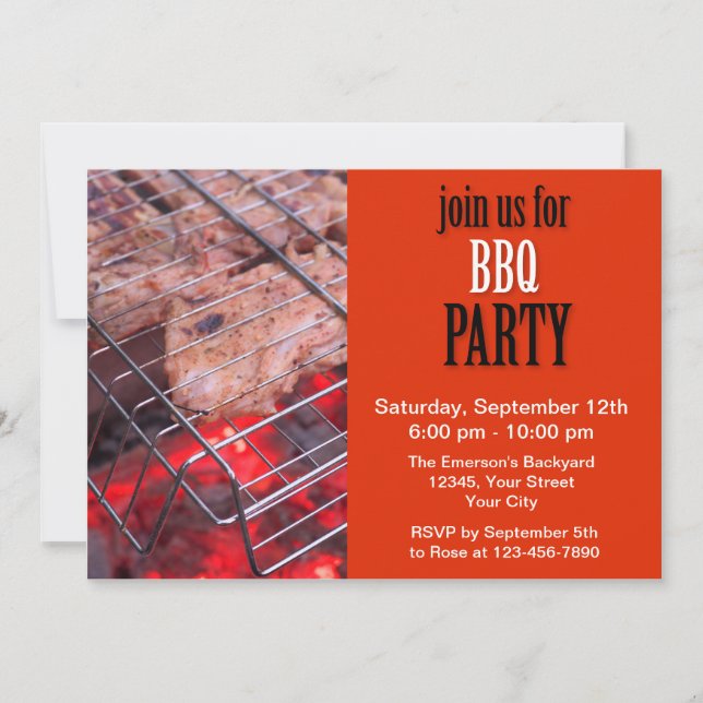 Invitation Fête BBQ (Devant)