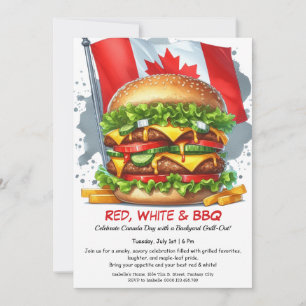 Invitation Fête BBQ dans la cour Fête du Canada