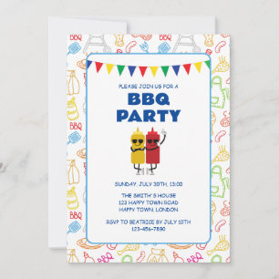 INVITATION FÊTE BBQ PERSONNALISABLE