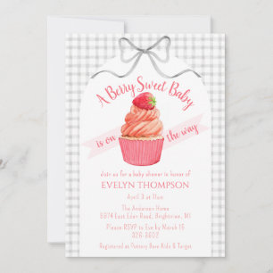Invitation Fête bébé 020 Brume Grise Baie Sucree Fraise