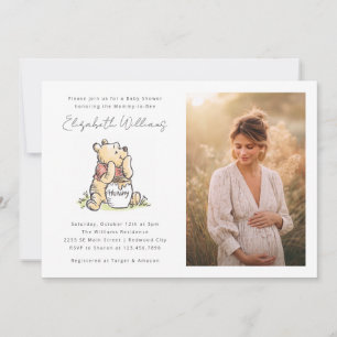 Invitation Fête bébé aquarelle Winnie l'ourson - Photo