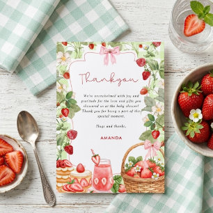 Invitation Fête bébé Baies Sucrées Fraises Arc-en-ciel Rose