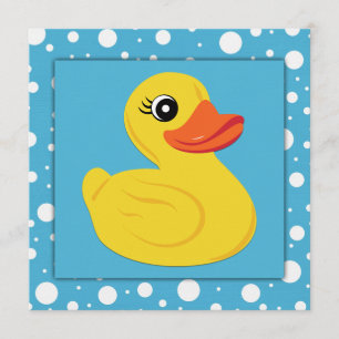 Invitation Fête bébé Canard en Caoutchouc Jaune