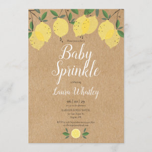 Invitation Fête bébé citrons Boho rustiques