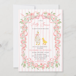 Invitation Fête bébé : Code QR Floral Rose de Silly Goose