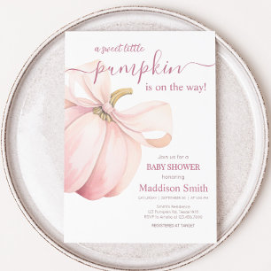 Invitation Fête bébé Coquette Citrouille Rose