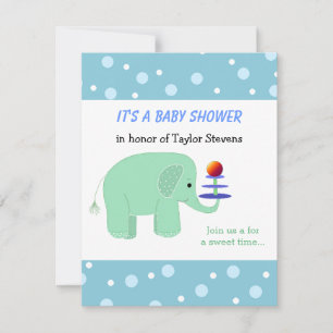 Invitation Fête bébé : éléphant en équilibre