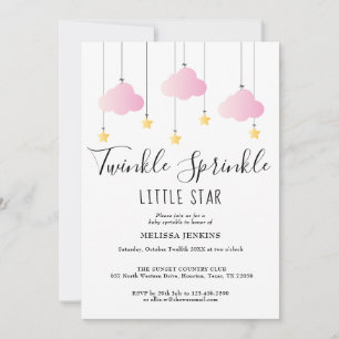 Invitation Fête Bébé Fille Tout En Un Twinkle Sprinkle Rose
