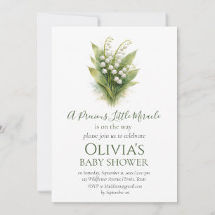 Invitation Fête bébé Muguet Fleur Blanche