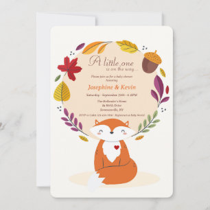 Invitation Fête bébé Renard et Feuilles
