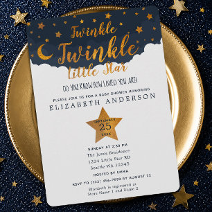Invitation Fête Bébé Scintille Scintille Petite Étoile