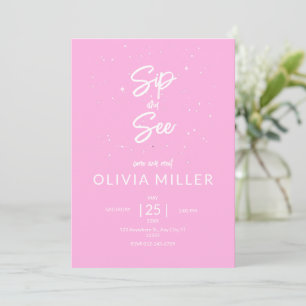 Invitation Fête bébé : Sip and See, Baby shower fille 