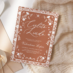 Invitation Fête bébé Terracotta Cielito Lindo Talavera