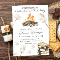 Fête bébé thème feu de camp et s'mores